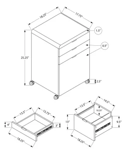File Cabinet, Rolling Mobile, Storage Drawers, Printer Stand, Office, Work, Glossy White Laminate, Contemporary, Modern