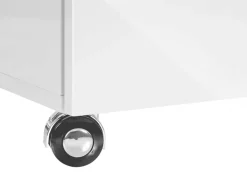 File Cabinet, Rolling Mobile, Storage Drawers, Printer Stand, Office, Work, Glossy White Laminate, Contemporary, Modern