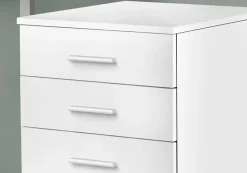 File Cabinet, Rolling Mobile, Storage Drawers, Printer Stand, Office, Work, White Laminate, Contemporary, Modern