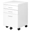 File Cabinet, Rolling Mobile, Storage Drawers, Printer Stand, Office, Work, White Laminate, Contemporary, Modern