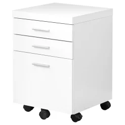 File Cabinet, Rolling Mobile, Storage Drawers, Printer Stand, Office, Work, White Laminate, Contemporary, Modern