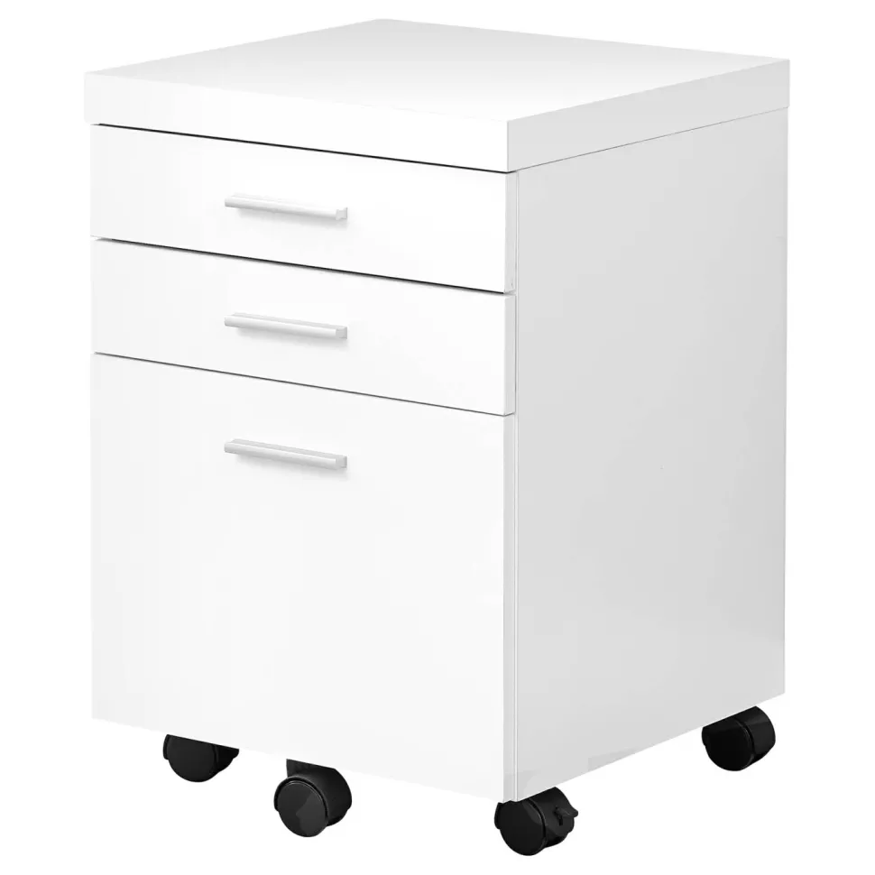 File Cabinet, Rolling Mobile, Storage Drawers, Printer Stand, Office, Work, White Laminate, Contemporary, Modern