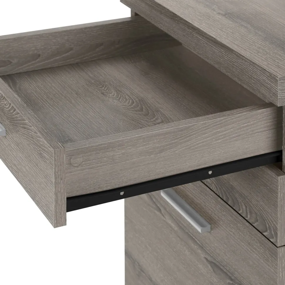 File Cabinet, Rolling Mobile, Storage Drawers, Printer Stand, Office, Work, Brown Laminate, Contemporary, Modern