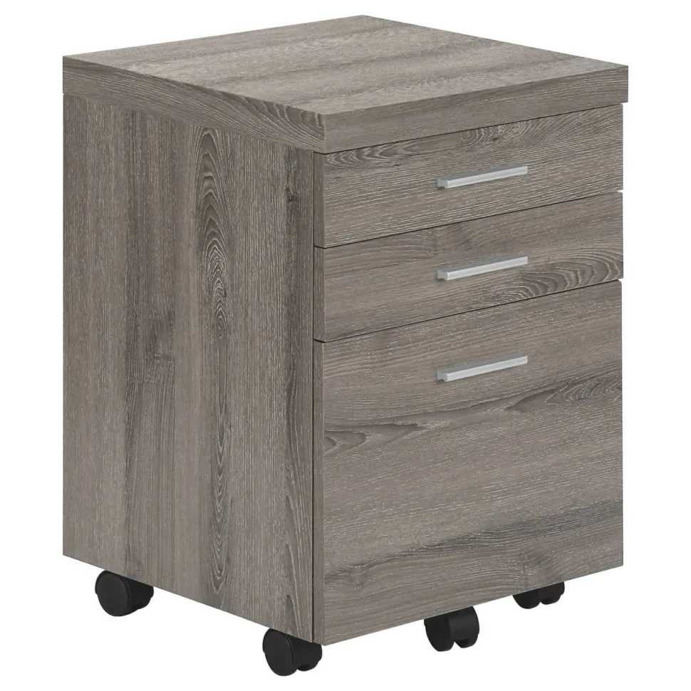 File Cabinet, Rolling Mobile, Storage Drawers, Printer Stand, Office, Work, Brown Laminate, Contemporary, Modern