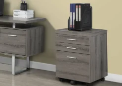 File Cabinet, Rolling Mobile, Storage Drawers, Printer Stand, Office, Work, Brown Laminate, Contemporary, Modern