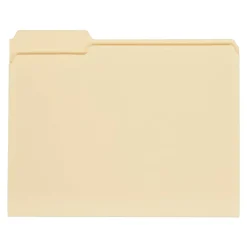 File Folders, 1/3 Cut, Letter Size, 30% Recycled, Manila, Pack Of 100 Folders