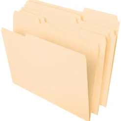 File Folders, 1/3 Tab Cut, Assorted Position, Letter Size, Manila, Pack Of 100 Folders