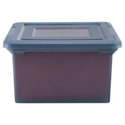 File Tote, 35 Qt, Letter/Legal Size, 10-13/16"H x 13-5/8"W x 18"D, Copen Blue