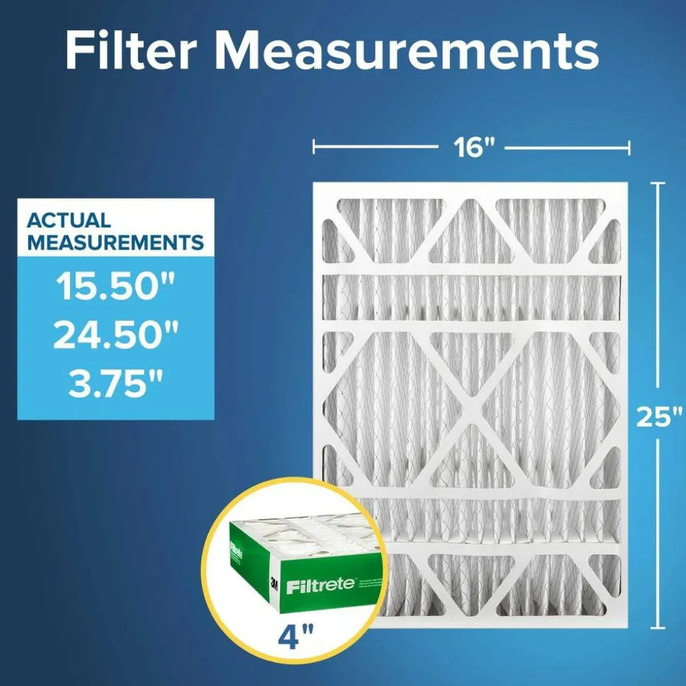 Filtrete 16 x 25 x 4 Air Filter, 2 HVAC Filters, MPR 700, MERV 8, Optimized HVAC Airflow, Dust, Pollen & Pet Dander, 12 Month AC and Furnace Filters