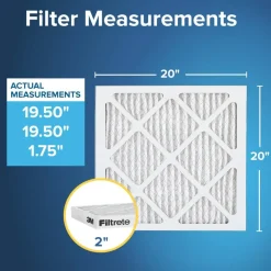 Filtrete 20 x 20 x 2 Air Filter, 12 HVAC Filters, Merv 8, Premium Allergen, 3 Month Pleated 2 Inch Electrostatic Air Filters