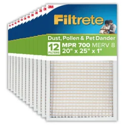 Filtrete 20 x 25 x 1 Air Filter, 12 HVAC Filters, MPR 700, MERV 8, Optimized HVAC Airflow, Dust, Pollen & Pet Dander, 3 Month AC and Furnace Filters