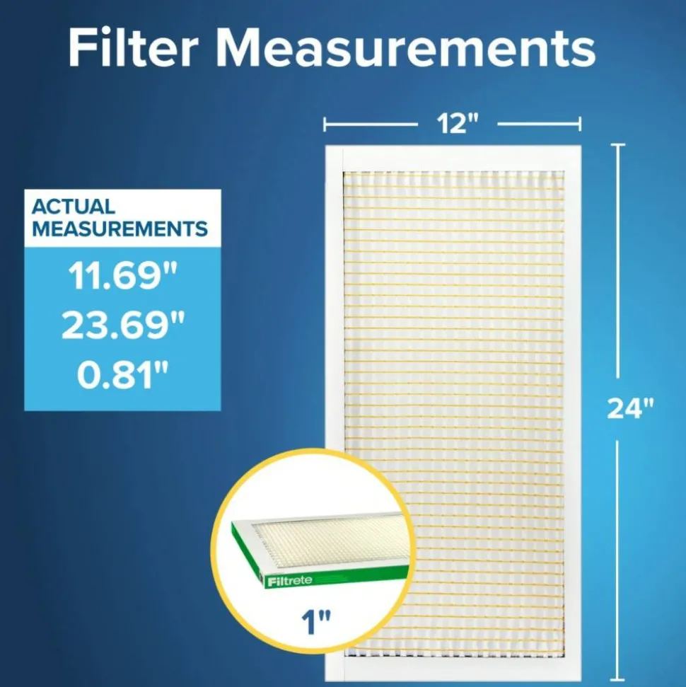 Filtrete 12 x 24 x 1 Air Filter, 12 HVAC Filters, MPR 700, Merv 8, Dust, Pollen & Pet Dander, 3 Month Pleated 1 Inch Electrostatic Air Filters