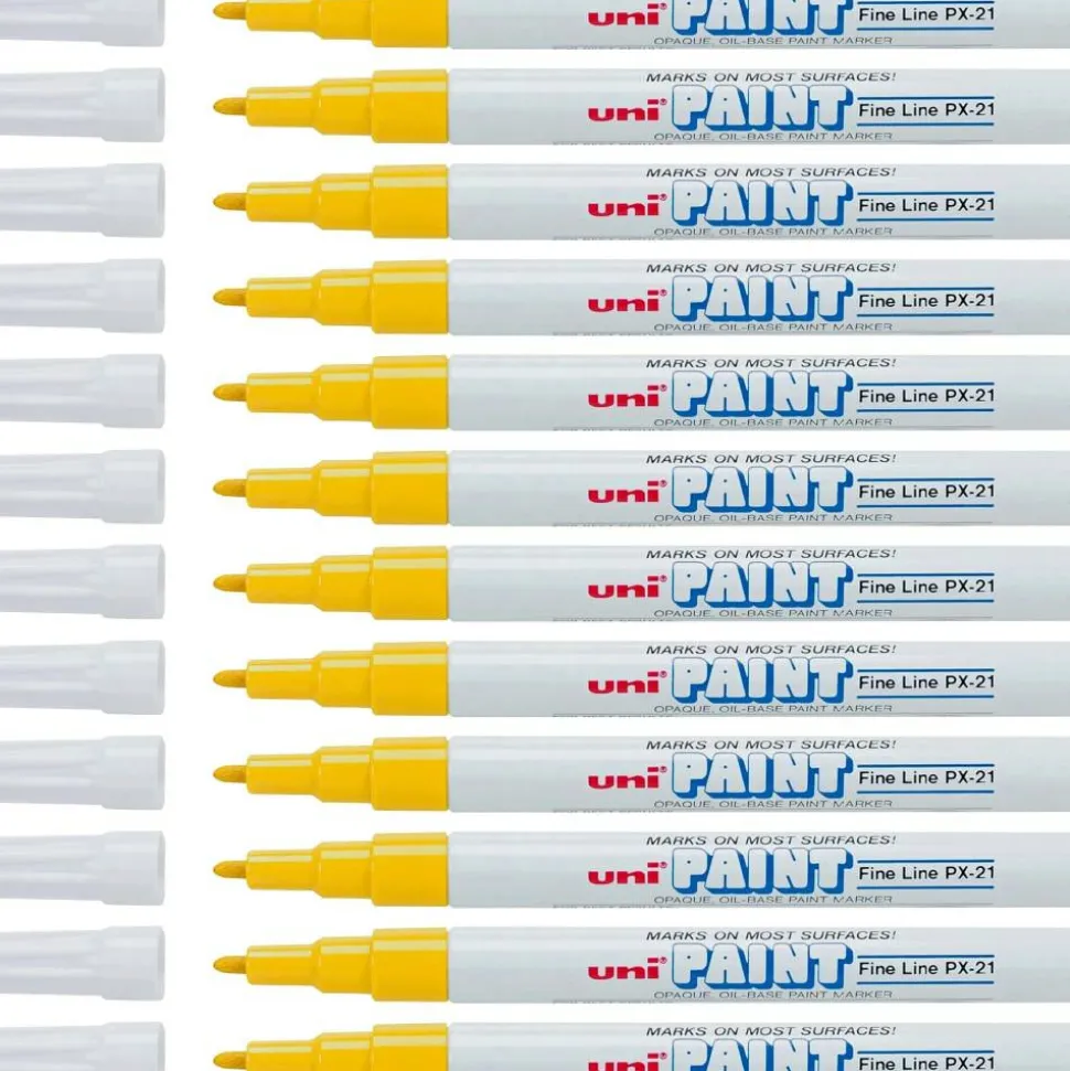 Fine Marker Point - Yellow Oil Based Ink - 1 Dozen