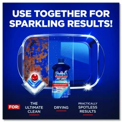 Finish Jet Dry Dishwasher Liquid Rinse Additive With Shine Boost, Original Scent, 8.45 Oz Bottle, Case Of 8