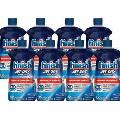 Finish Jet Dry Dishwasher Liquid Rinse Additive With Shine Boost, Original Scent, 8.45 Oz Bottle, Case Of 8