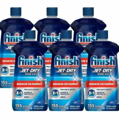 Finish Large Jet-Dry Rinse Aid - 16 fl oz (0.5 quart) - Original Scent - Blue - 6 / Carton