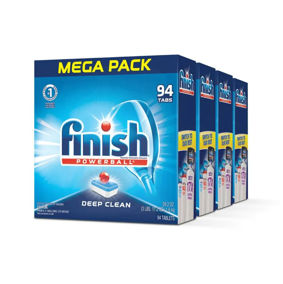 Finish Powerball Dishwasher Tabs, Fresh Scent, 59.2 Oz, Box Of 94 Tabs