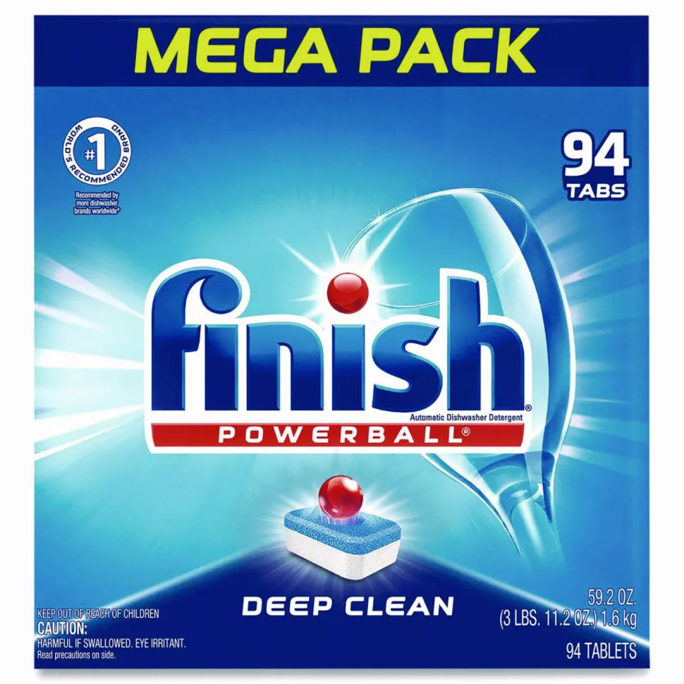 FINISH Powerball Dishwasher Tabs, Fresh Scent, 94/Box, 4 Boxes/Carton