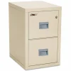 FireKing Compact Turtle Insulated Vertical File, 1-Hour Fire, 2 Legal/Letter File Drawers, Parchment, 17.75" x 22.13" x 27.75"