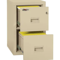 FireKing Compact Turtle Insulated Vertical File, 1-Hour Fire, 2 Legal/Letter File Drawers, Parchment, 17.75