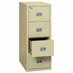 FireKing Patriot 25"D Vertical 2-Drawer Fireproof File Cabinet, Metal, Parchment, Dock To Dock Delivery