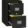 FireKing Patriot 25"D Vertical 2-Drawer File Cabinet, Metal, Black, Dock-to-Dock Delivery