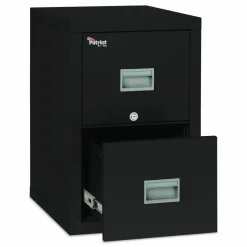 FireKing Patriot 25"D Vertical 2-Drawer File Cabinet, Metal, Black, Dock-to-Dock Delivery