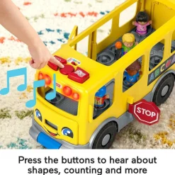 Fisher-Price Little People Toddler Learning Toy, Big Yellow School Bus Musical Push Toy