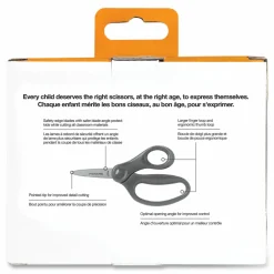Fiskars Kids Scissors Classpack, Pointed Tip, 5" Long, 1.75" Cut-Length, Straight Assorted Color Handles, 12/Pack