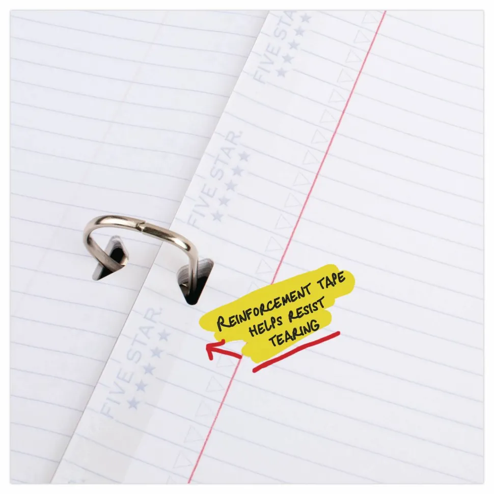 Five Star Reinforced Filler Paper Plus Study App, 3-Hole, 8.5 x 11, College Rule, 80/Pack