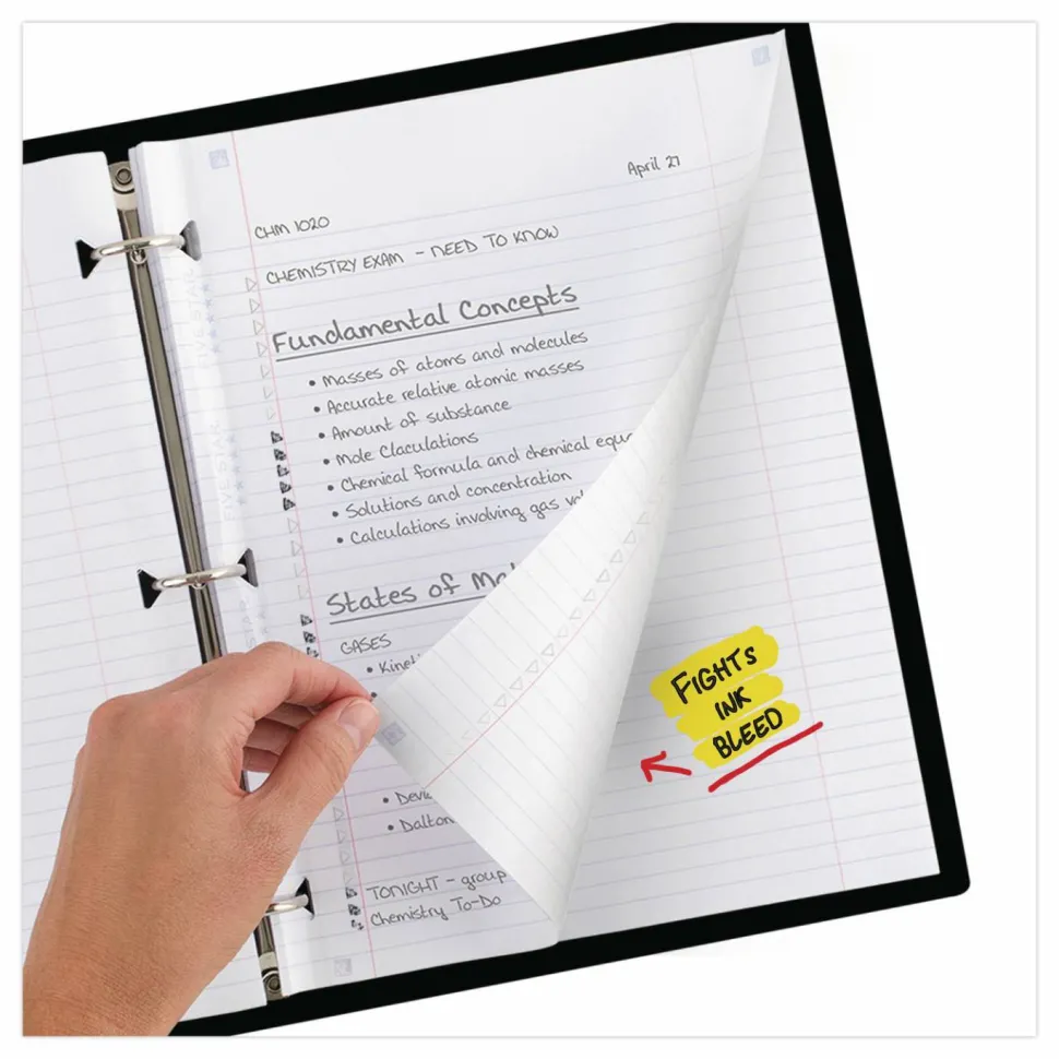 Five Star Reinforced Filler Paper Plus Study App, 3-Hole, 8.5 x 11, College Rule, 80/Pack