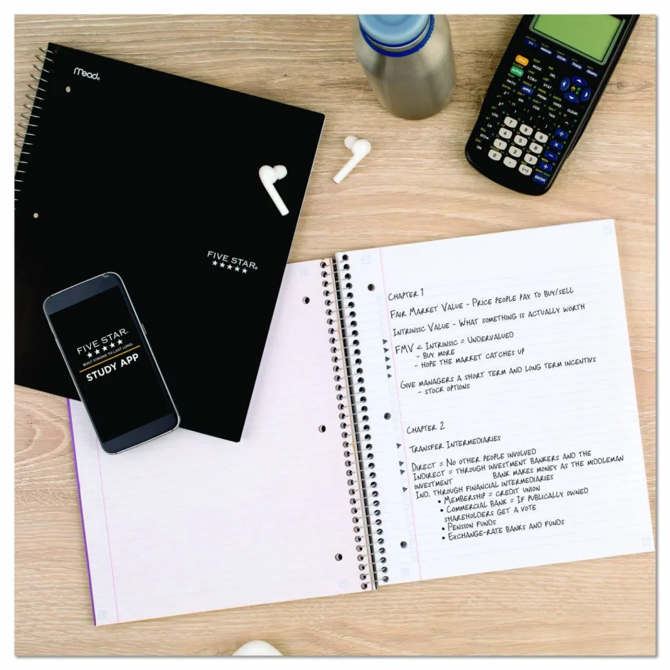 Five Star Wirebound Notebook Plus Study App, 1 Subject, College Ruled