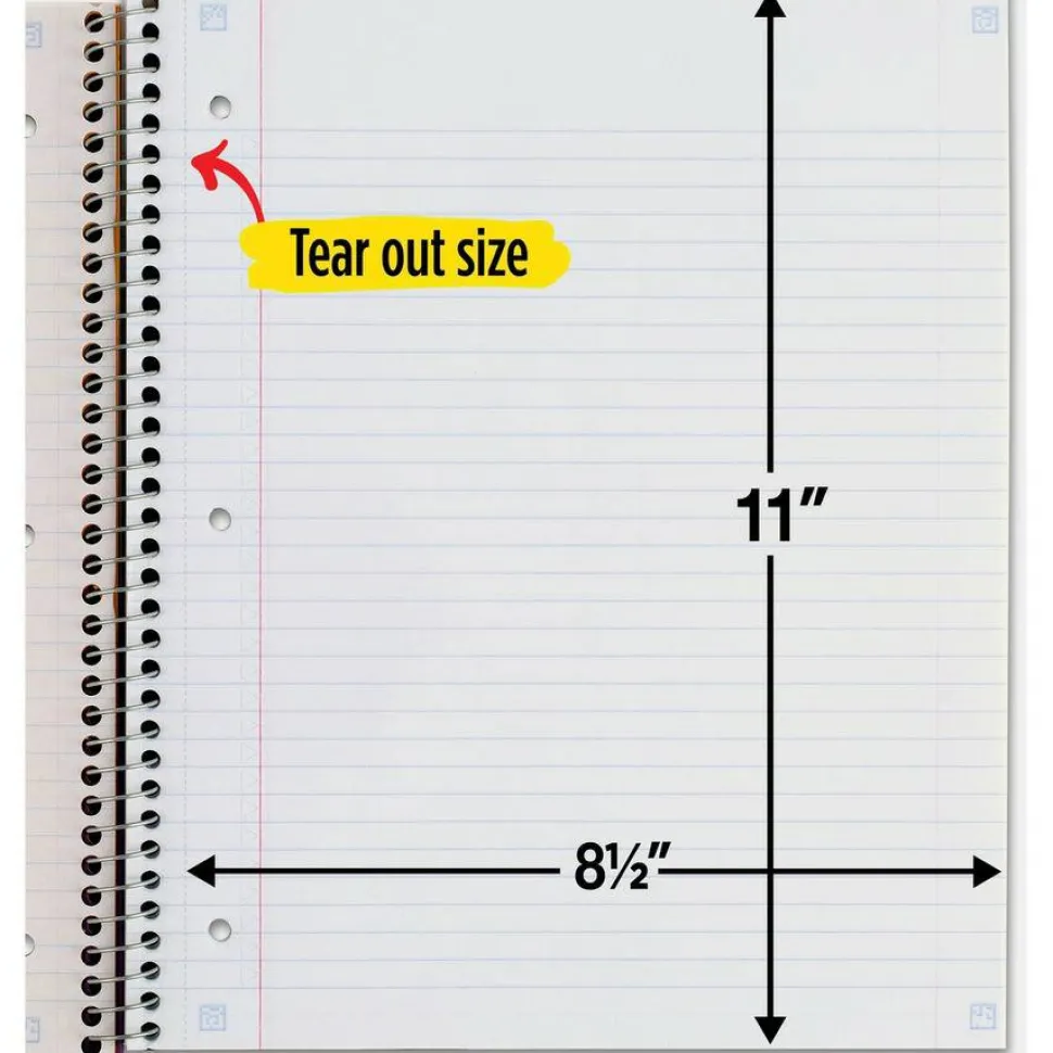 Five Star Wire-Bound Notebook, 8-1/2" x 11", 5 Subject, College Ruled, 200 Sheets, Black