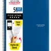 Five Star Wire-Bound Notebook, 8-1/2" x 11", 5 Subject, College Ruled, 200 Sheets, Pacific Blue