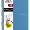 Five Star Wirebound Notebook, 8" x 10-1/2", 5 Subject, Wide Ruled, 200 Sheets, Tidewater Blue