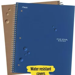 Five Star Wire-Bound Notebook, 8-1/2" x 11", 3 Subject, College Ruled, 150 Sheets, Pacific Blue