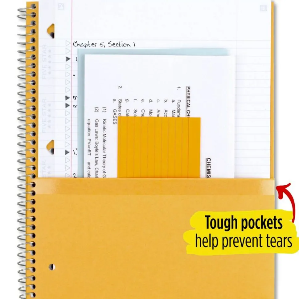 Five Star Wire-Bound Notebook, 8-1/2" x 11", 3 Subject, College Ruled, 150 Sheets, Pacific Blue