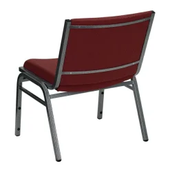 Flash Furniture HERCULES Series 1000 lb. Capacity Big and Tall Extra Wide Burgundy Fabric Stack Chair with Ganging Bracket