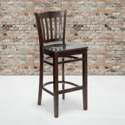 Flash Furniture HERCULES Series Vertical Slat Back Wooden Barstool