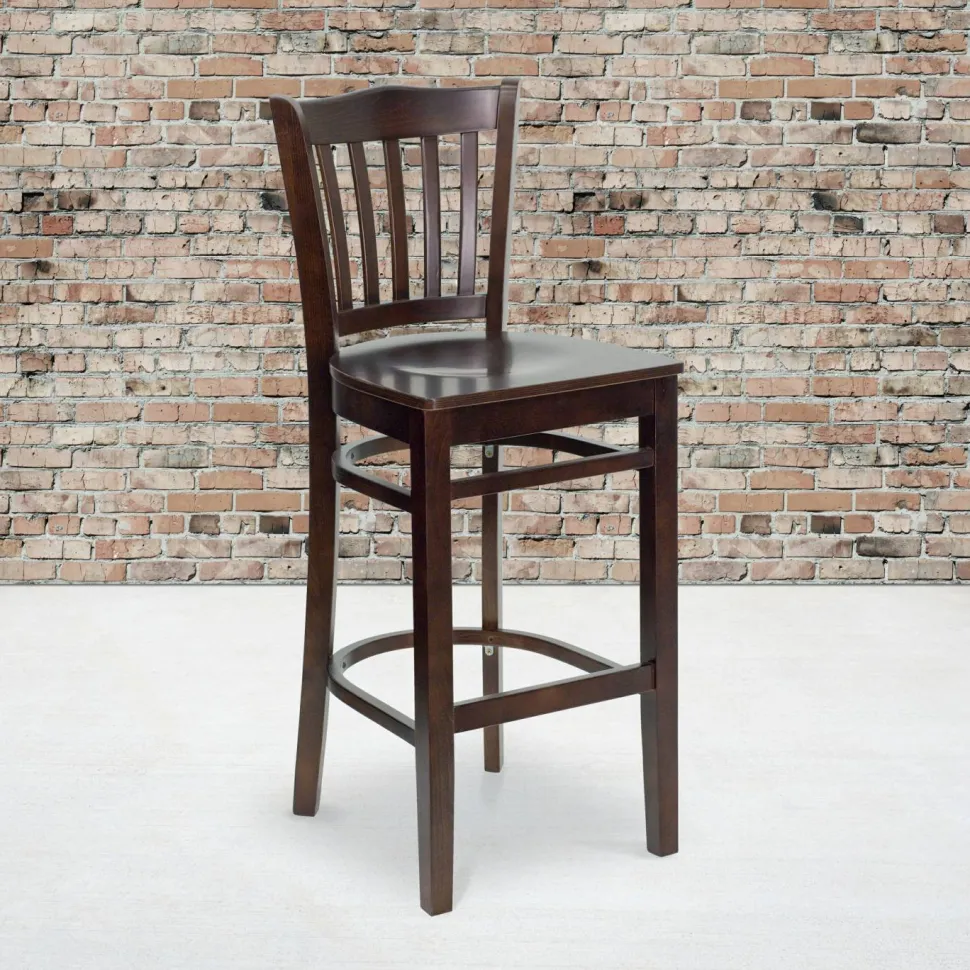 Flash Furniture HERCULES Series Vertical Slat Back Wooden Barstool
