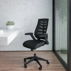 Flash Furniture High Back Designer Mesh Office Chair with Height Adjustable Flip-Up Arms