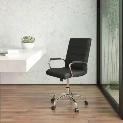 Flash Furniture Mid-Back Executive Swivel Office Chair with Chrome Arms