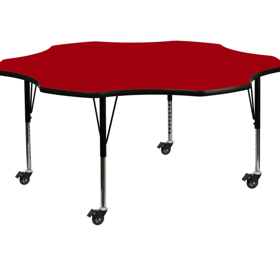 Flash Furniture Mobile Height Adjustable Flower Shaped Activity Table
