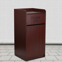 Flash Furniture Wood Tray Top 36 Gallon Trash Can