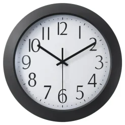 12" Flat-Panel Plastic Round Wall Clock