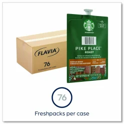 FLAVIA Starbucks Pike Place Roast Coffee Freshpack, 76/Carton
