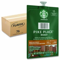 FLAVIA Starbucks Pike Place Roast Coffee Freshpack, 76/Carton