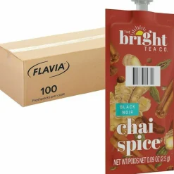 FLAVIA The Bright Tea Co. Chai Spice Black Tea Freshpack, 100/Carton