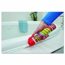 Flex Seal Products Flex Caulk Hi-Performance Silicone Caulk, 6.5 oz Aerosol Can, Dries Clear, 4/Carton