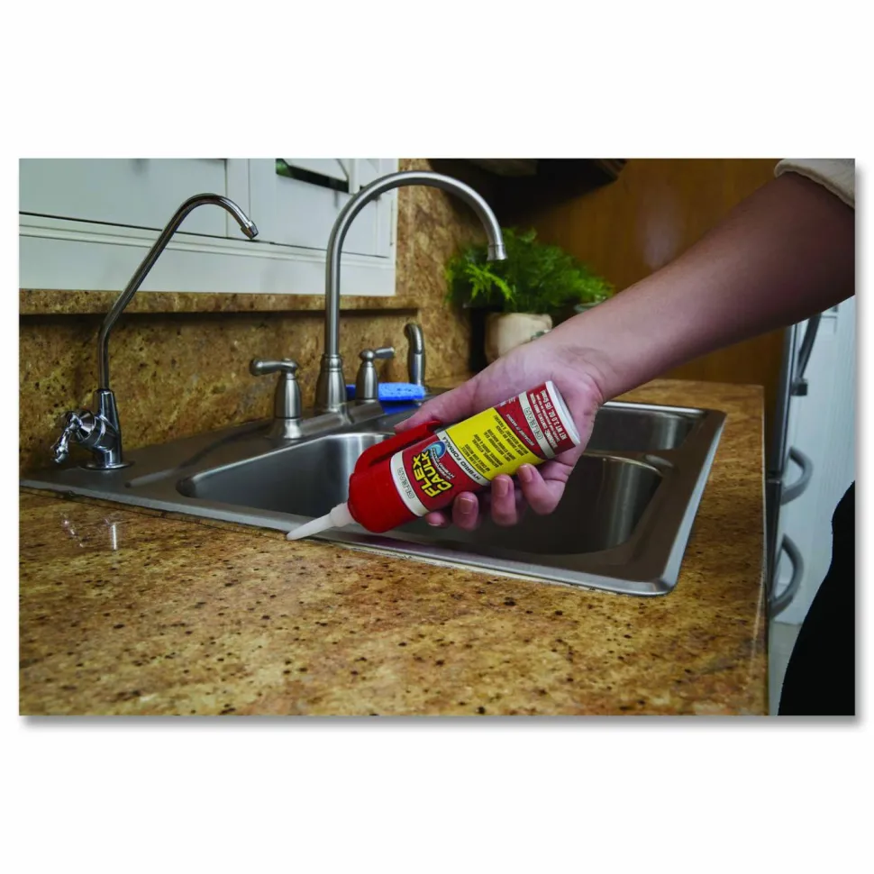 Flex Seal Products Flex Caulk Hi-Performance Hybrid Caulk, 3 oz Aerosol Can, Dries Clear, 4/Carton